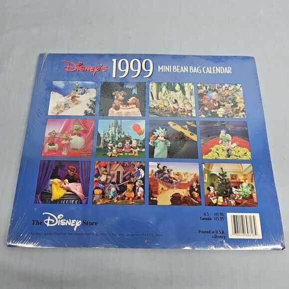 DISNEY's 1999 Calendar Mini Bean Bag CAN BE USED in 2027 The Disney Store VTG - Picture 2 of 4